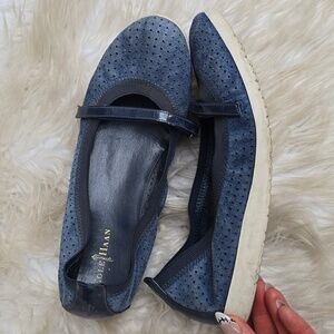 Cole Haan Paloma Gilmore Suede Perforated Flats Mary Jane 7B